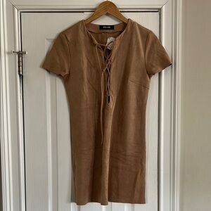 Do+Be Tan Lace-Up Dress